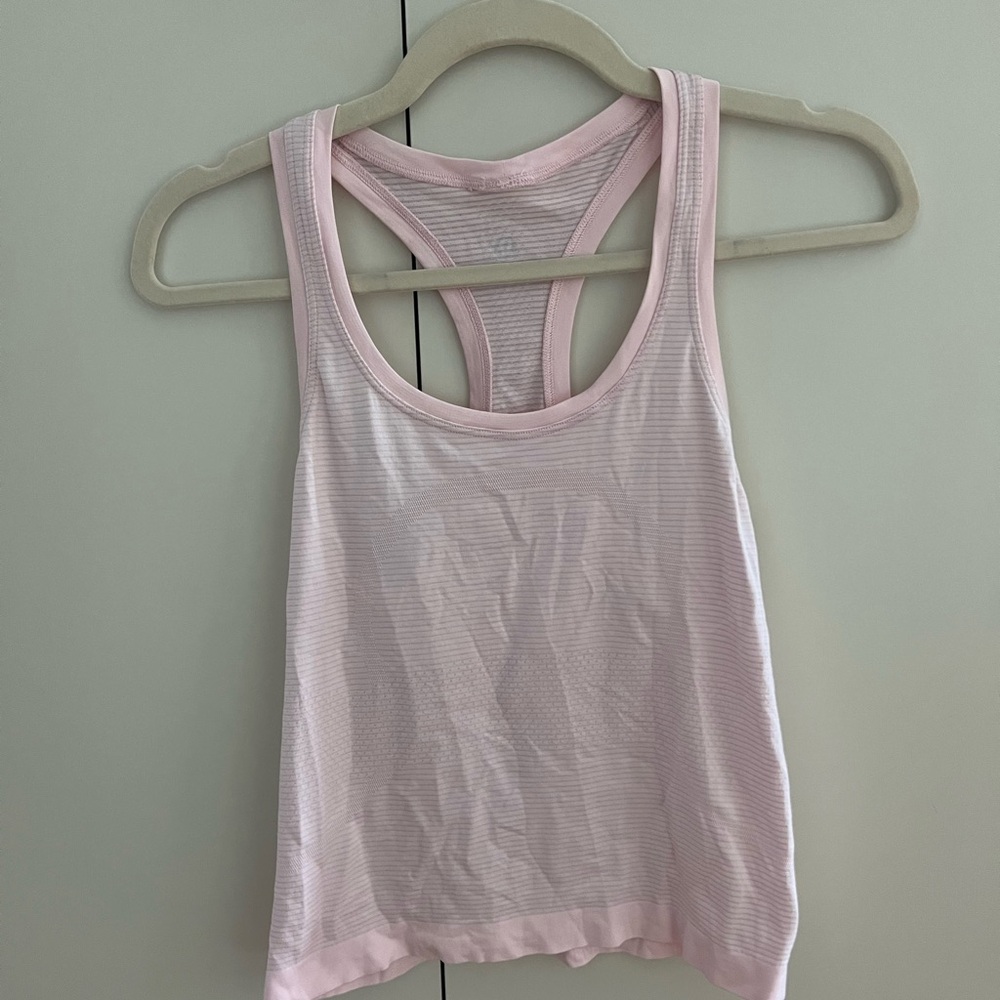 Lululemon Athletica Pink Crop Backless Tank Top